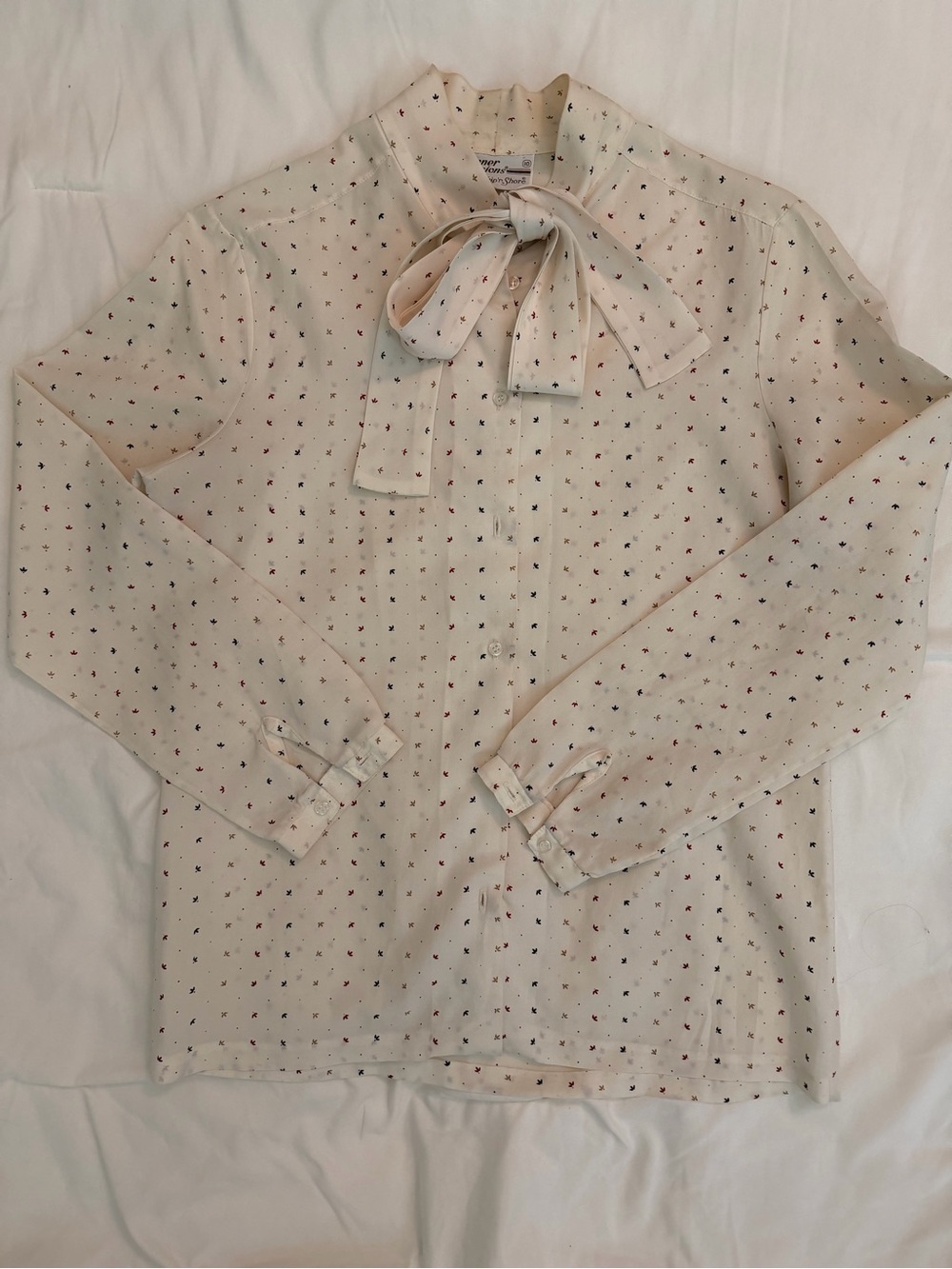 Women's Cream Bow-Tie Blouse